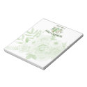 Green Roses White Daisies Star of David Notepad