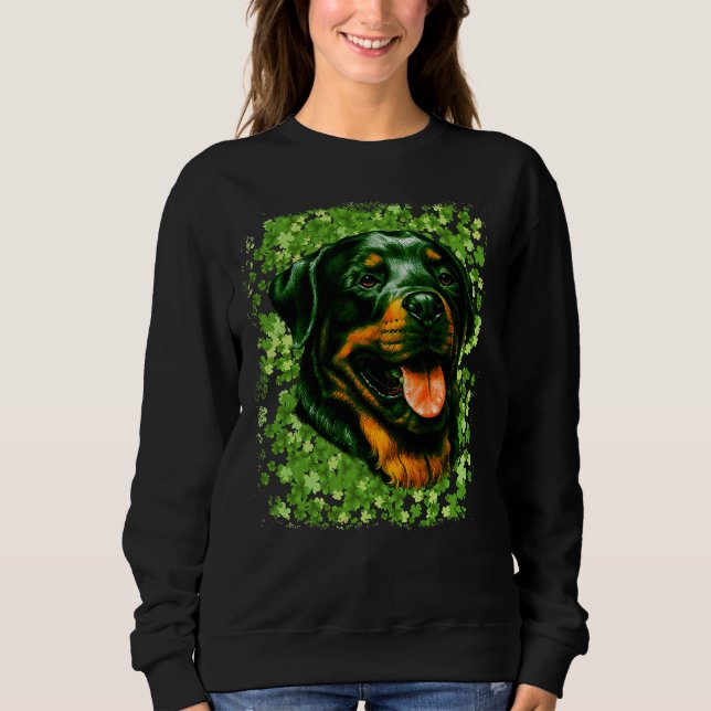 Green Rottweiler Dog Breed St Patrick S Day Dog Lo Sweatshirt (Front)