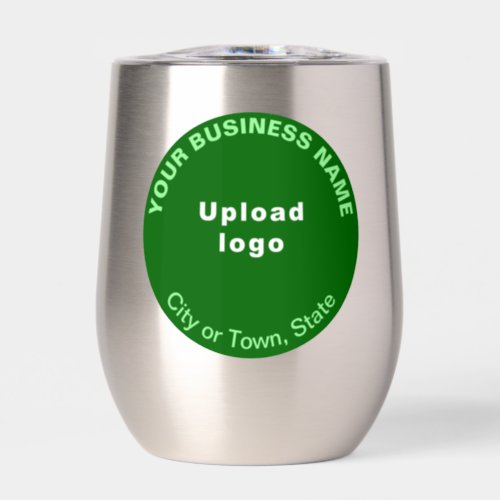 Green Round Business Brand on Stainless Thermal Wine Tumbler