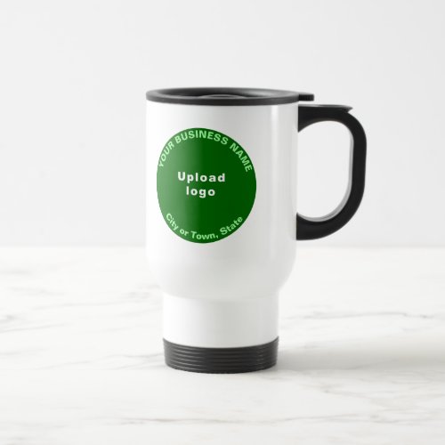Green Round Business Brand on Travel Mug