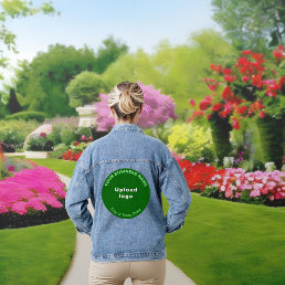 Green Round Business Brand on Women&#39;s Denim Jacket