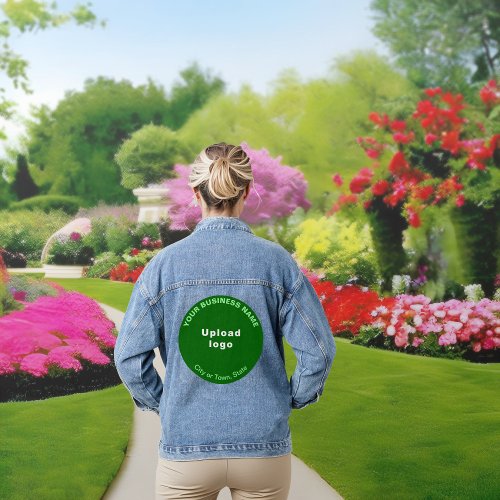 Green Round Business Brand on Womens Denim Jacket