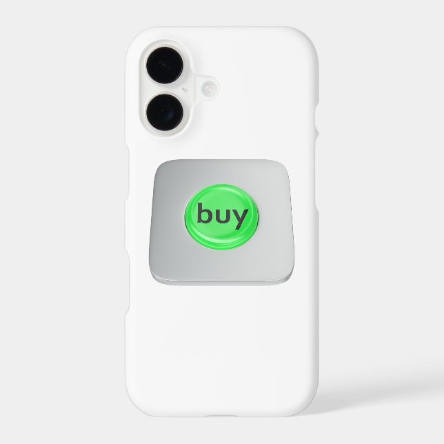 Green round buy button iphone case (Back)