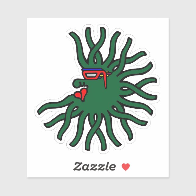 Green round floating thing sticker (Sheet)