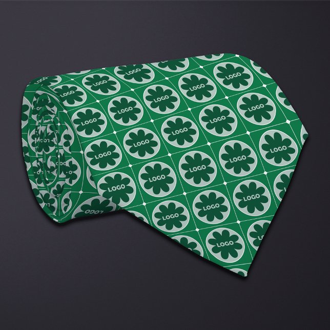 Green Round Logo Pattern Neck Tie (Creator Uploaded)