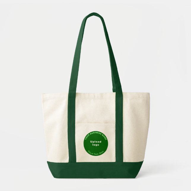 Green Round Shape Business Brand on Impulse Tote Bag (Front)