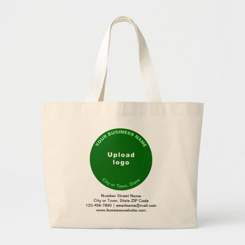 Green Round Shape Business Brand on Jumbo Large Tote Bag