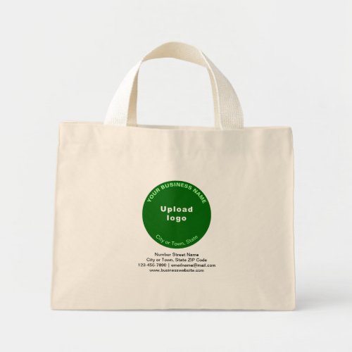 Green Round Shape Business Brand on Mini Tote Bag