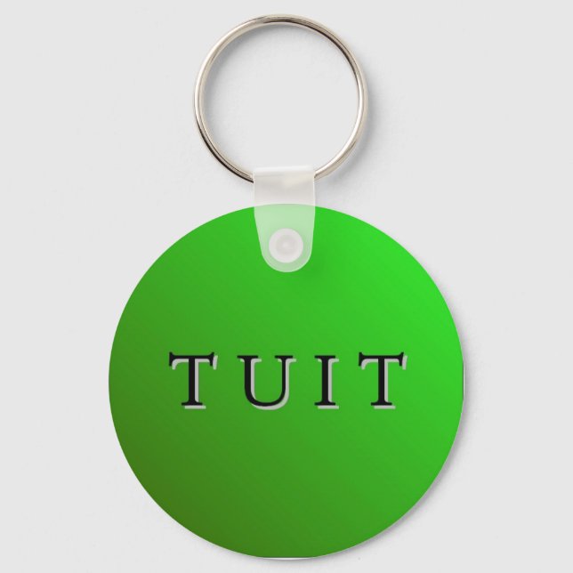 Green Round Tuit Keychain (Front)