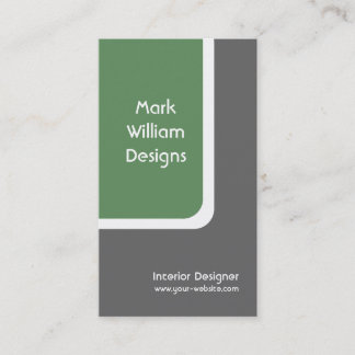 Green Rounded Rectangle Business Card