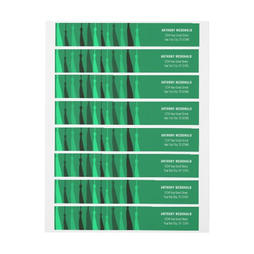 Green Row of Tassels Wraparound Address Label