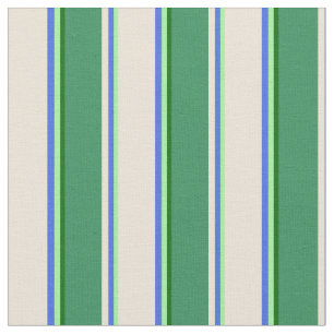 Green, Royal Blue, Bisque, Sea Green & Dark Green Fabric