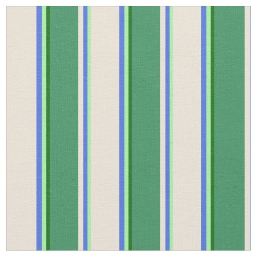 Green, Royal Blue, Bisque, Sea Green & Dark Green Fabric