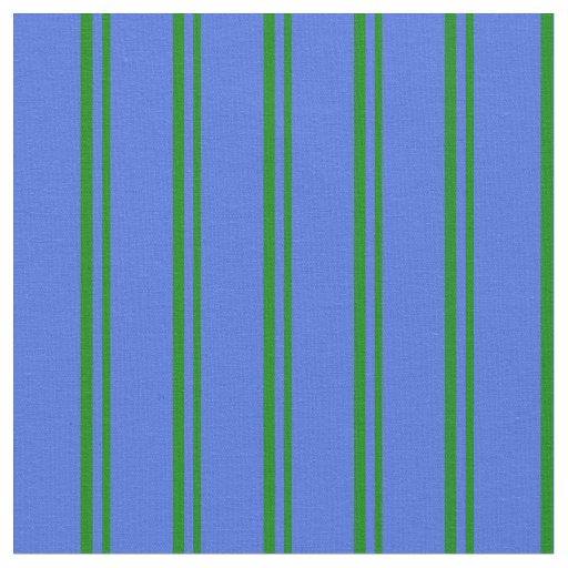 Green & Royal Blue Lines Fabric