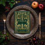 Green Royal Medieval Sword Wedding Table Number<br><div class="desc">Celebrate your special day with this Royal Medieval Sword Wedding design. The design on the back of the invite is NOT real gold foil. Items are printed exactly as they appear on your screen when you add to the cart, so personalize and add each table number that you need to...</div>