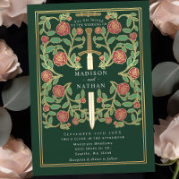 Green Royal Sword Floral Medieval Fantasy Wedding