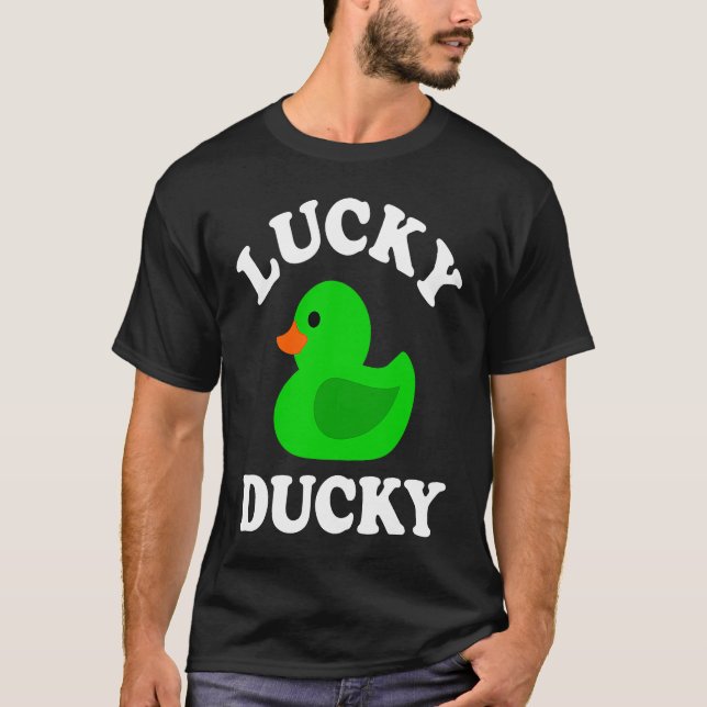 Green Rubber Duck Lucky Ducky Quack  St Patricks D T-Shirt (Front)
