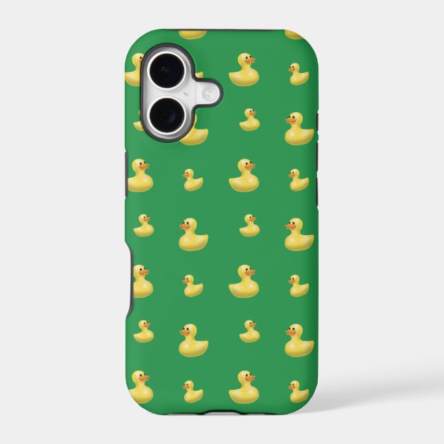 Green rubber duck pattern iphone case (Back)