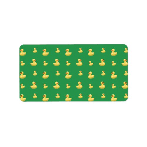 Green rubber duck pattern label
