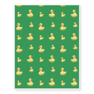Green rubber duck pattern temporary tattoos