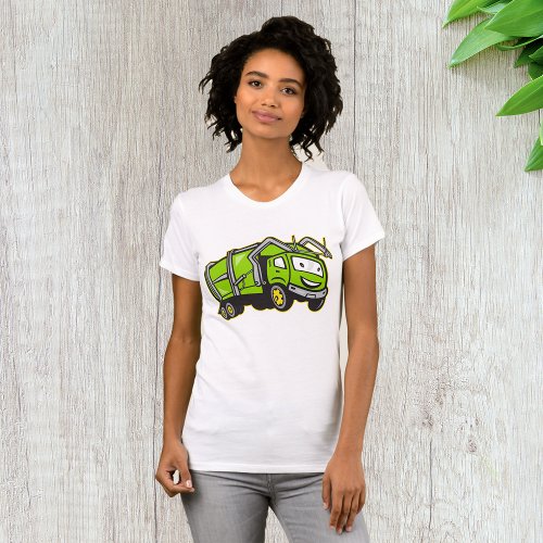 Green Rubbish Truck Womens T_Shirt
