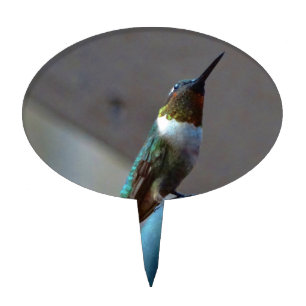 Green Ruby little Hummingbird Cake Topper