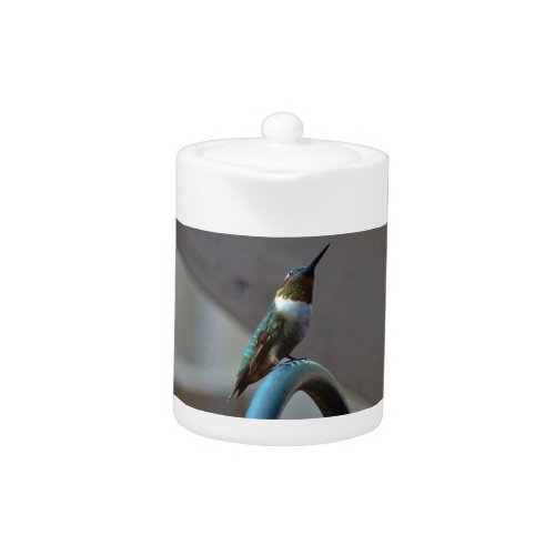 Green Ruby little Hummingbird Teapot