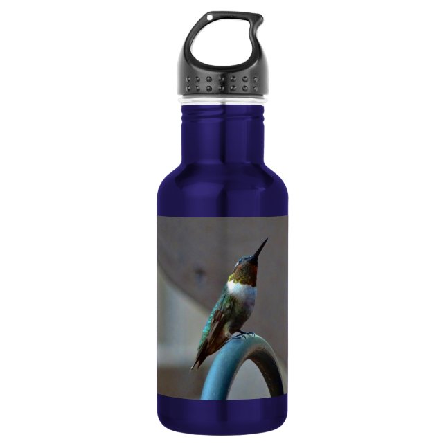 Green Ruby little Hummingbird Water Bottle (Front)