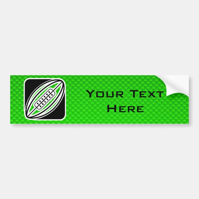 Green Rugby Bumper Sticker (Front)