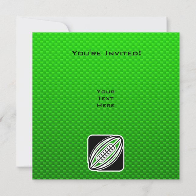 Green Rugby Invitation (Front)