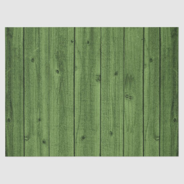 Green Rustic Beautiful Wood Texture Tissue Paper (Front)