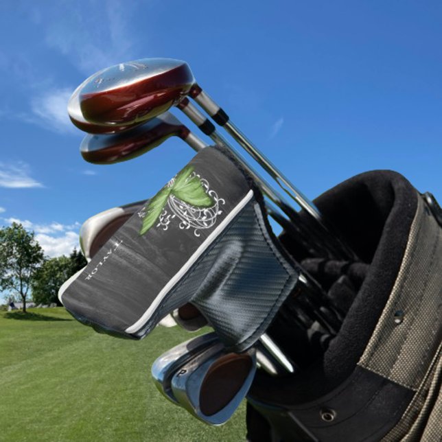 Green Rustic Butterfly Personalized Golf Head Cover (Green Rustic Butterfly Personalized Golf Head Cover)