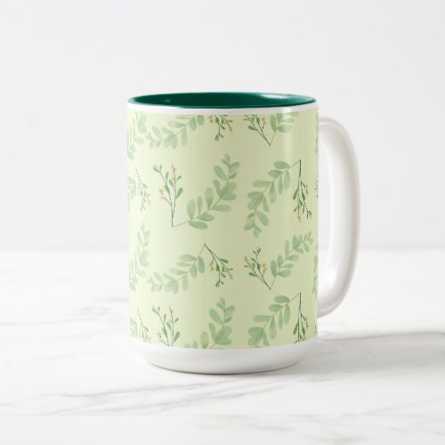 Green Rustic Garden Two_Tone Coffee Mug