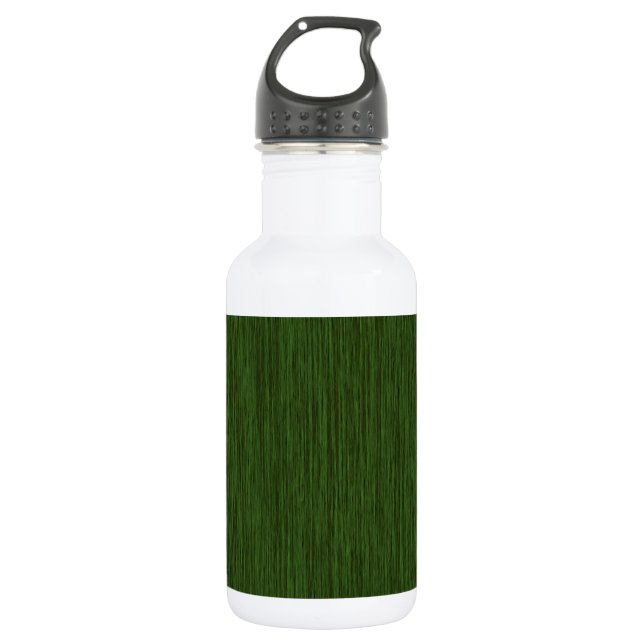 Green Rustic Grainy Wood Background Water Bottle (Front)