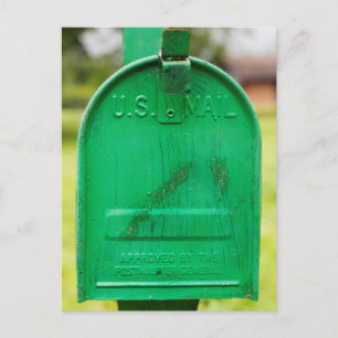 Green Rustic Mailbox Portrait Postcard