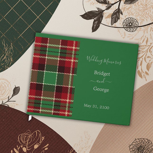 green Rustic Scottish Tartan Wedding Guest Book (Creator Uploaded)