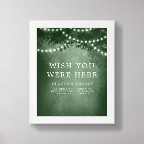 Green Rustic Tree Wish You Were Here Wedding Sign