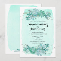 Green Rustic Winter Wedding 5x7 Invitation