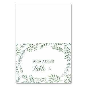 Green Rustic Wreath Wedding Escort Place Cards