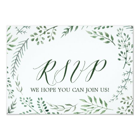 Green Rustic Wreath Wedding Website RSVP Invitation