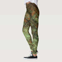 Green Rusty Grunge Metal Leggings