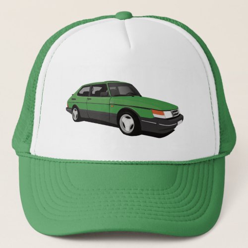 Green Saab 900 Turbo Coup Trucker Hat