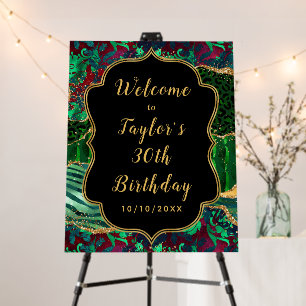 Green Safari Agate Birthday Welcome Foam Board