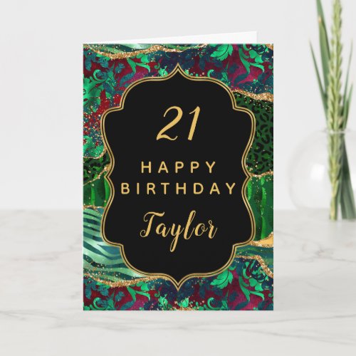 Green Safari Agate Happy Birthday