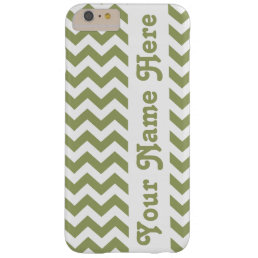Green Safari Chevron with customizable name Barely There iPhone 6 Plus Case
