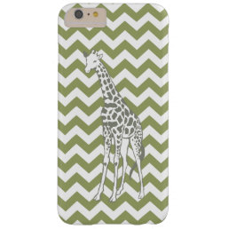 Green Safari Chevron with Pop Art Giraffe Barely There iPhone 6 Plus Case