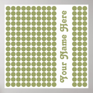 Green Safari Dot with name Poster