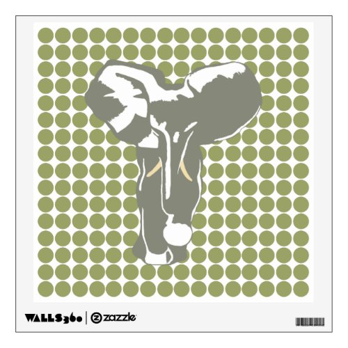 Green Safari Dot with Pop Art Elephant Wall Sticker