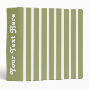 Green Safari Stripe 3 Ring Binder