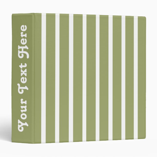 Green Safari Stripe 3 Ring Binder (Front/Spine)